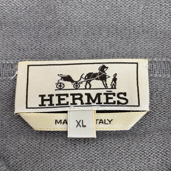 IM0278 Hermes Hermes color-blocked pig nose full-print cashmere hooded drawstrin - Picture 5 of 8